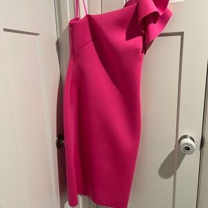 Eliza J Pink Asymmetrical One-Shoulder Cocktail Dress